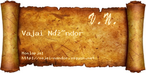 Vajai Nándor névjegykártya